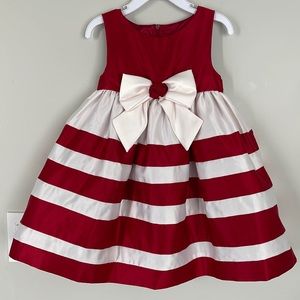 Donita Satiny Kids Dress Red White Size 3T